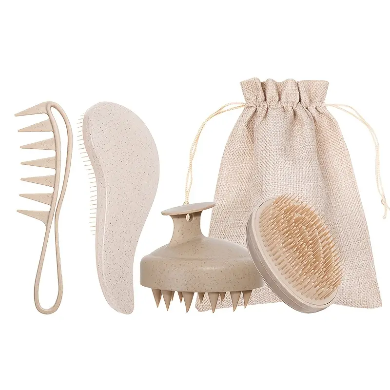 Set 5 Sisir Rambut Jerami Gandum Alami